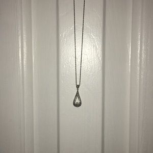 Silver Colored Teardrop Necklace